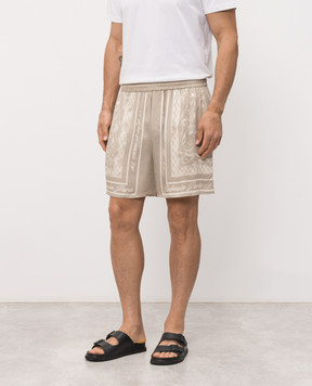 Balmain Beige Foulard shorts HH1PA145VJ07