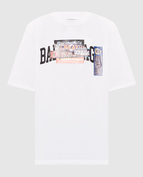 Balenciaga Ivory T-shirt with print 764235TUVS3