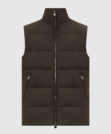 Green wool down vest