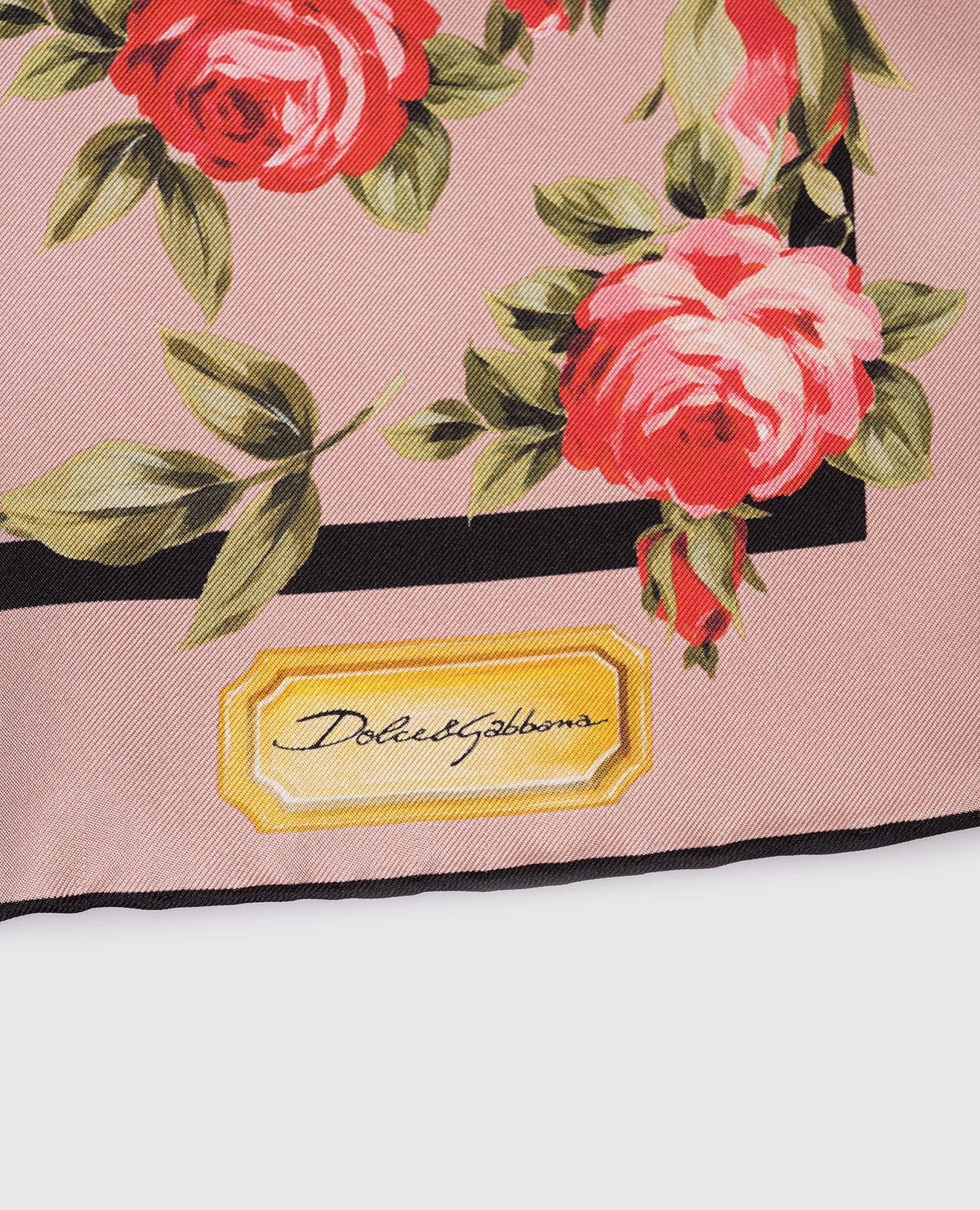 Pink silk scarf with floral print Dolce&Gabbana 3