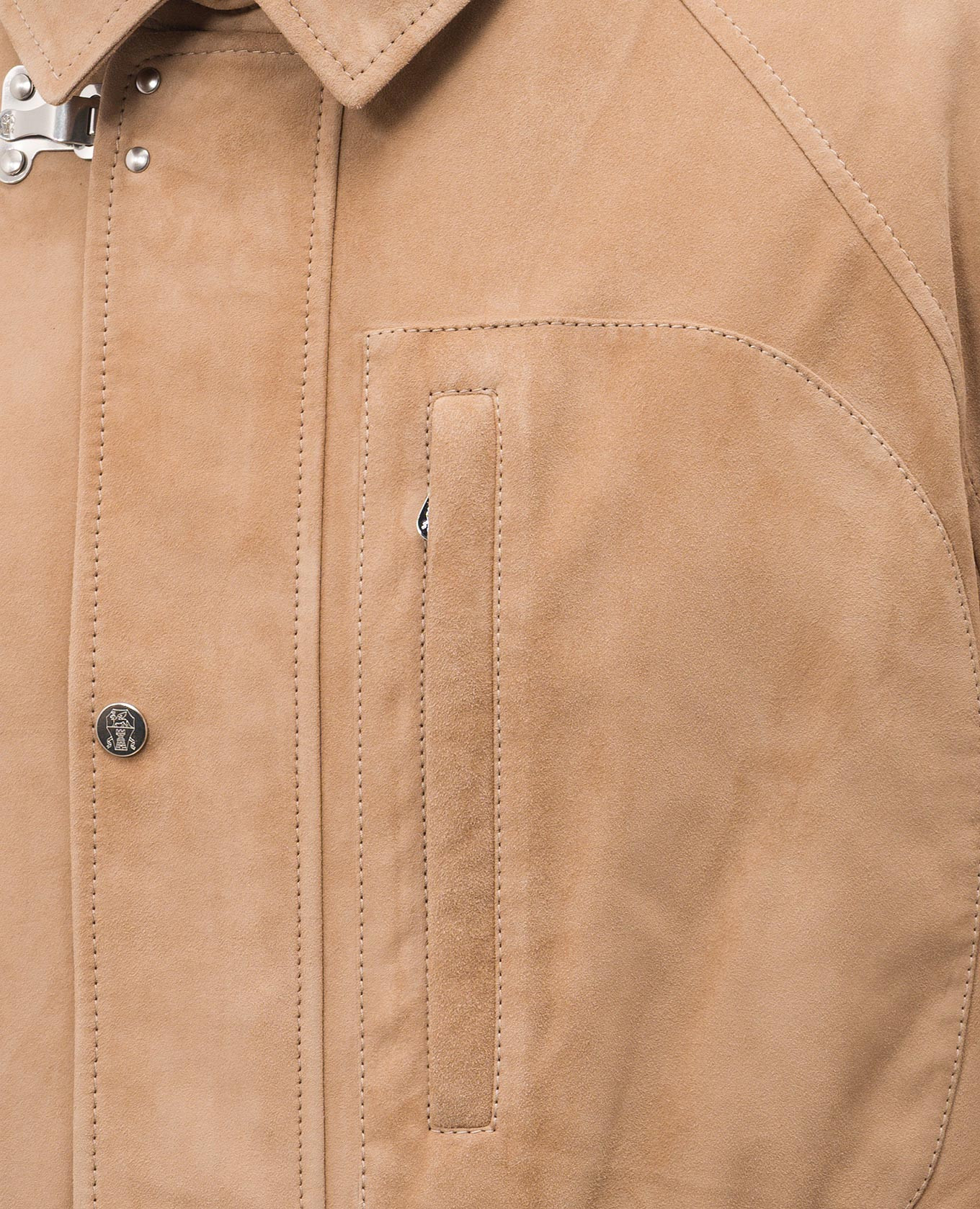 Beige suede jacket with emblem Brunello Cucinelli 3