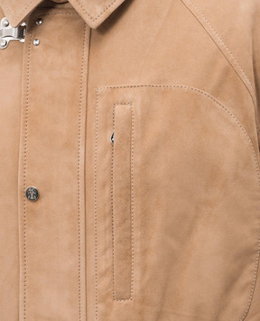Brunello Cucinelli Beige suede jacket with emblem MPCFN2066