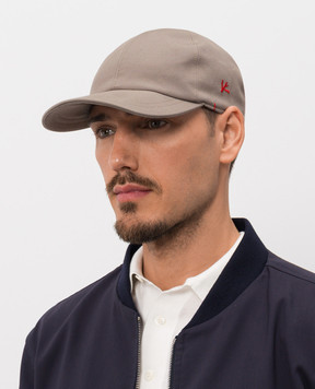 ISAIA Gray cap with embroidered emblem BRT01421080