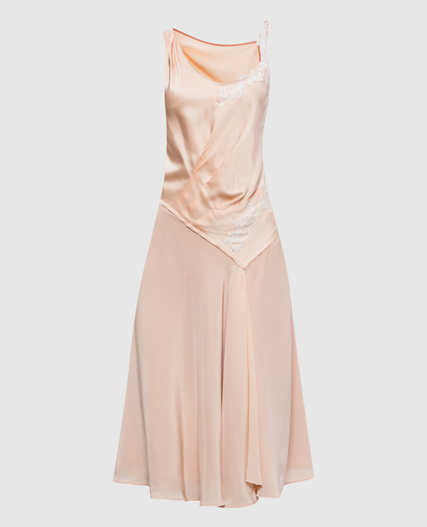 Pink midi dress with silk