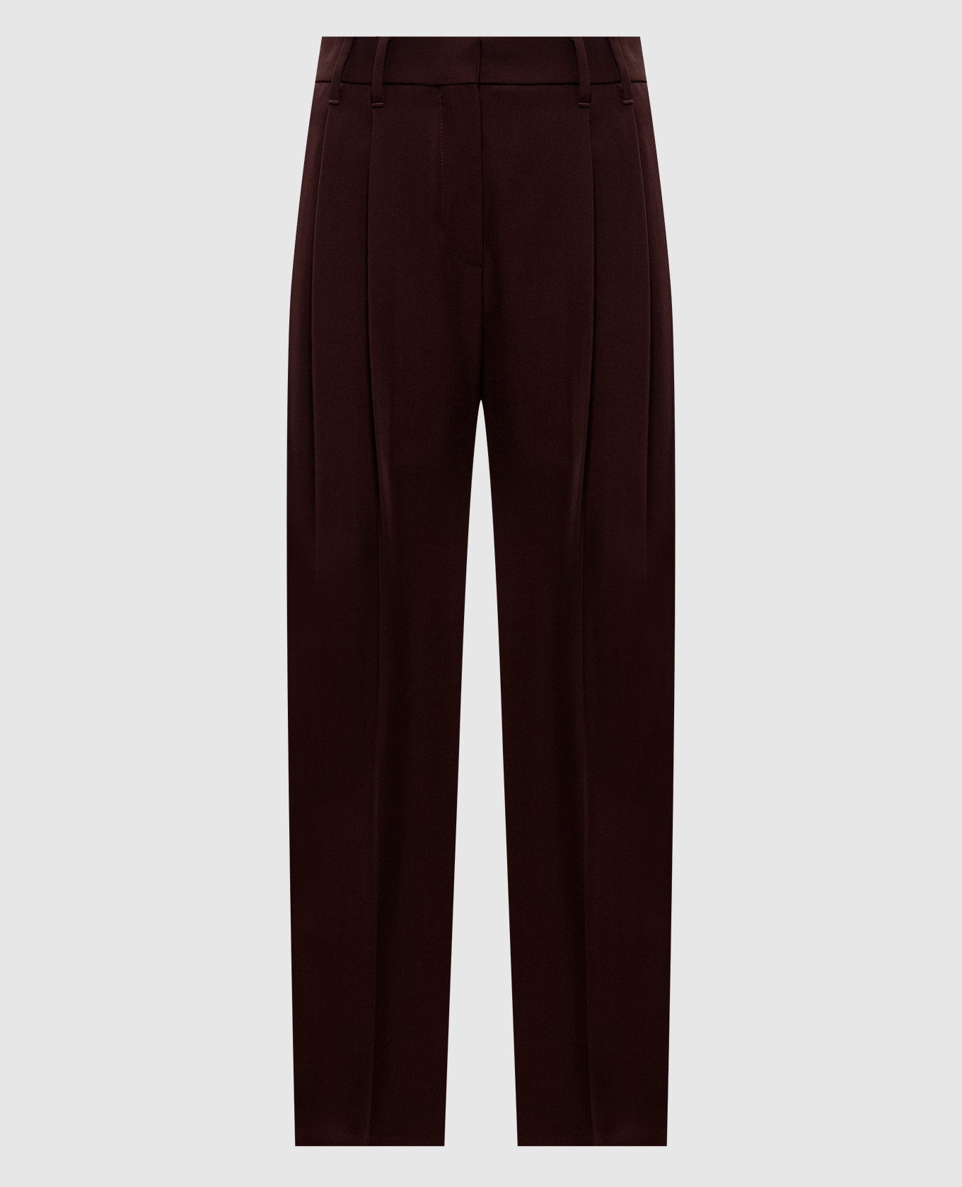 

Burgundy wool pants with monil chain Brunello Cucinelli