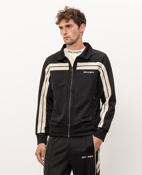 Palm Angels Black sports jacket with logo embroidery PAMBD003FB001
