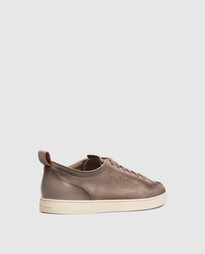 Santoni Brown nubuck sneakers with a degraded effect MBNO22184TIRTFEH