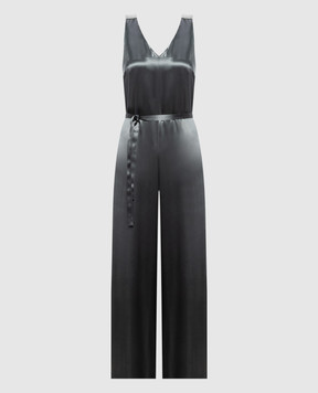 Peserico Green jumpsuit with monil chain E02392A01514