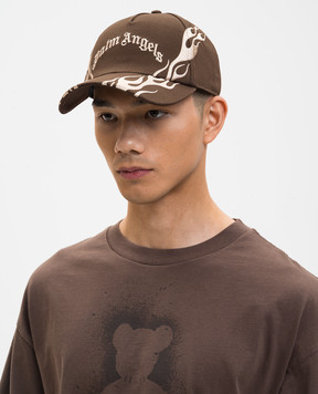 Palm Angels Flames brown cap PMLB104S26FAB00E