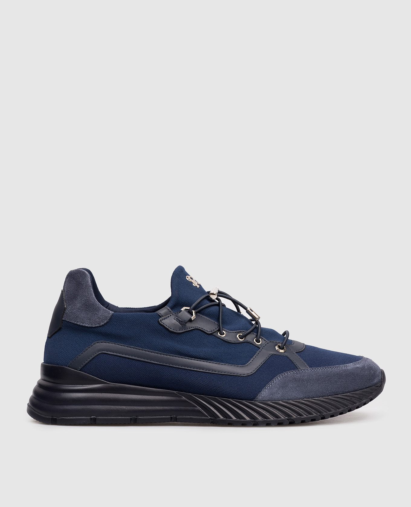 

Blue combination sneakers with monogram logo Stefano Ricci