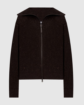Brunello Cucinelli Brown cashmere and silk cardigan MBM753506P