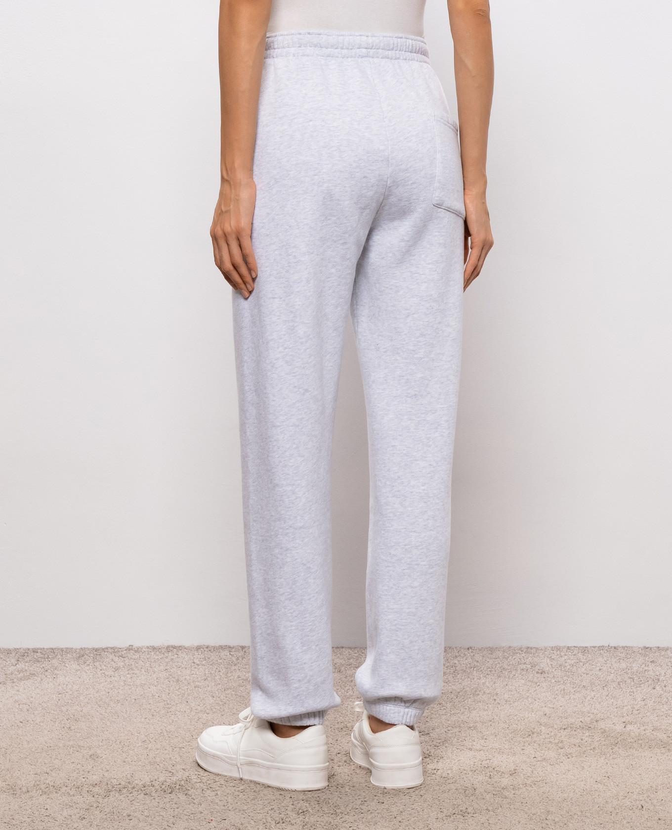 Grey melange insulated joggers with logo embroidery Sporty & Rich 4
