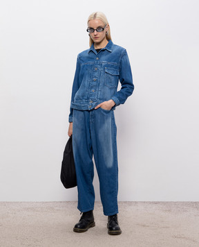 Y`S Yamamoto Blue denim jacket with a worn effect YKY93005