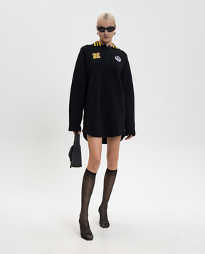 Off-White Black mini dress with logo 2DF003S26FLE001