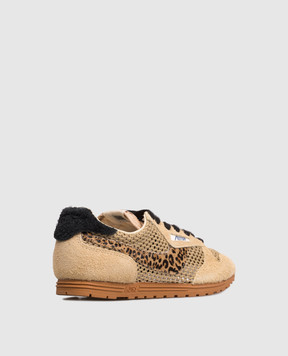 AUTRY Beige Windspin logo combo sneakers A1UNWSLWKP01