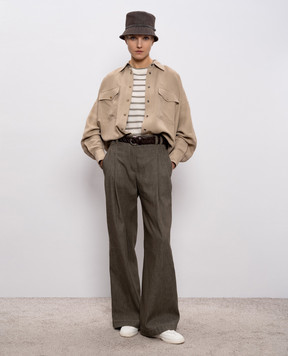Brunello Cucinelli White wool and cashmere T-shirt M14854100
