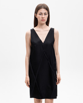 Maison Margiela MM6 Black dress with geometric applique S62DD0061M35880
