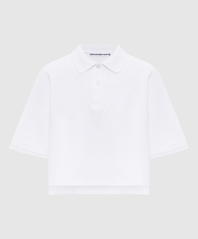 White polo shirt with embroidery