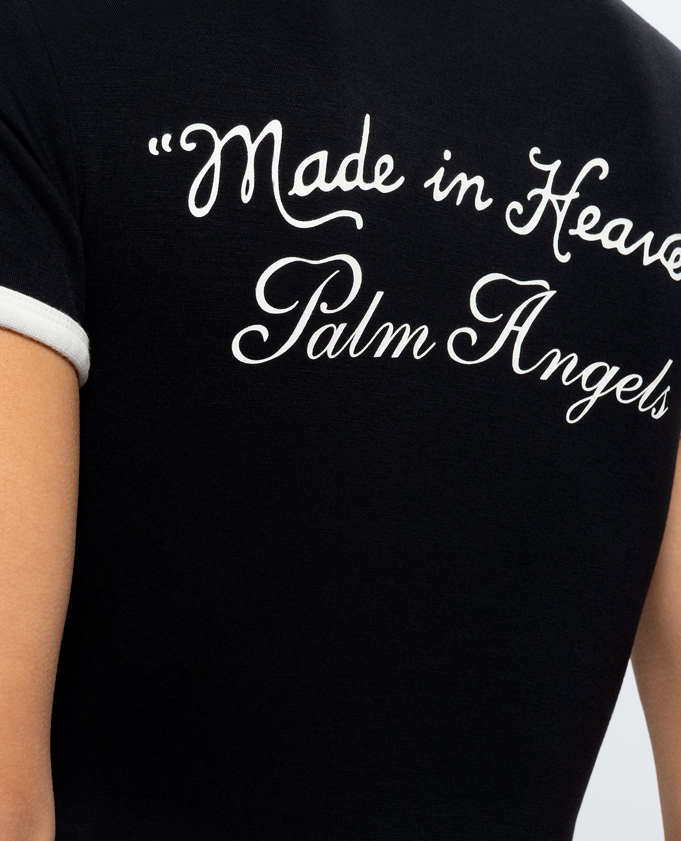 Black t-shirt with logo print Palm Angels 5