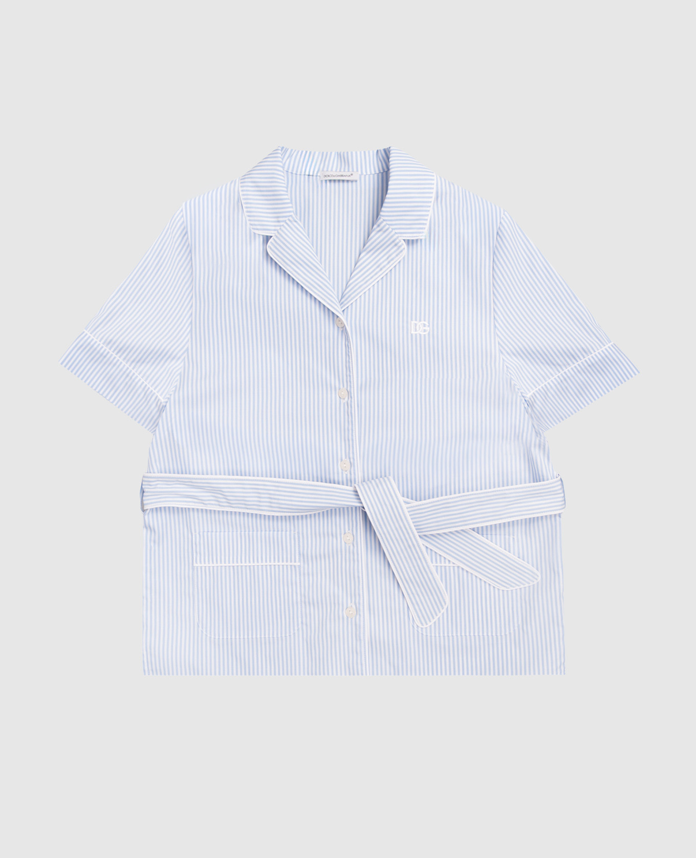 

Children's blue striped shirt with belt Dolce&Gabbana, Light blue