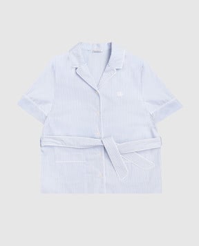Dolce&Gabbana Children's blue striped shirt with belt L56S07FR50S56