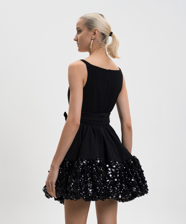 16arlington black dress 16arlington Gioele Black Strapless Feather Trim Midi Dress main image 0