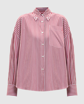 Solotre Burgundy striped shirt M1AB0042