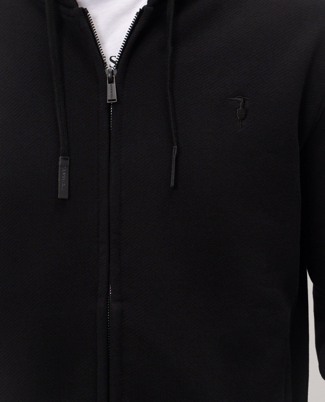 

Black sports jacket with embroidered emblem Trussardi