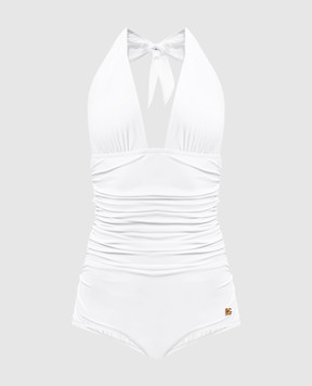 Dolce&Gabbana White swimsuit with logo O9A06JONO12
