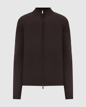 Cashmere&Whiskey Brown merino wool cardigan 97396
