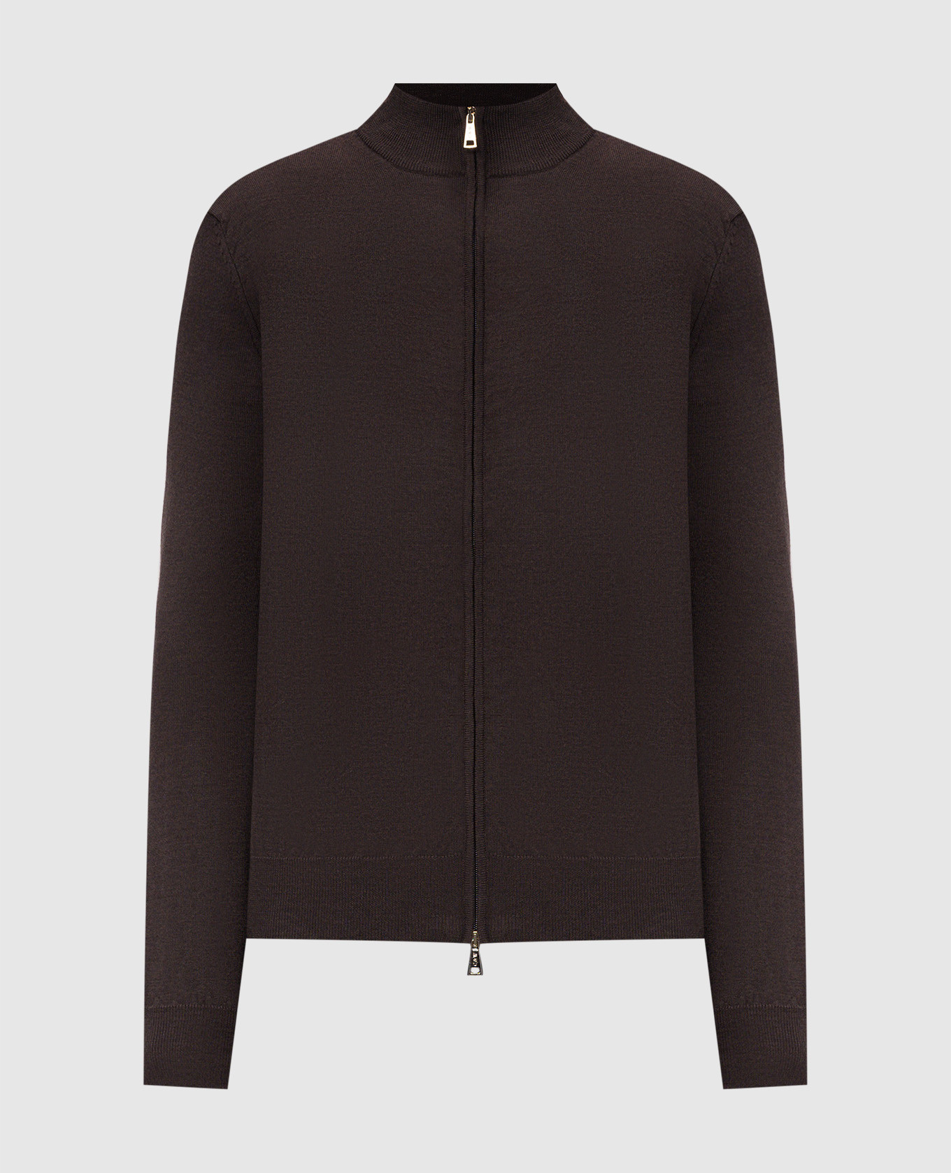 Brown merino wool cardigan