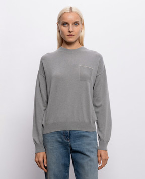 Peserico Gray cashmere sweater A99212F12K09010