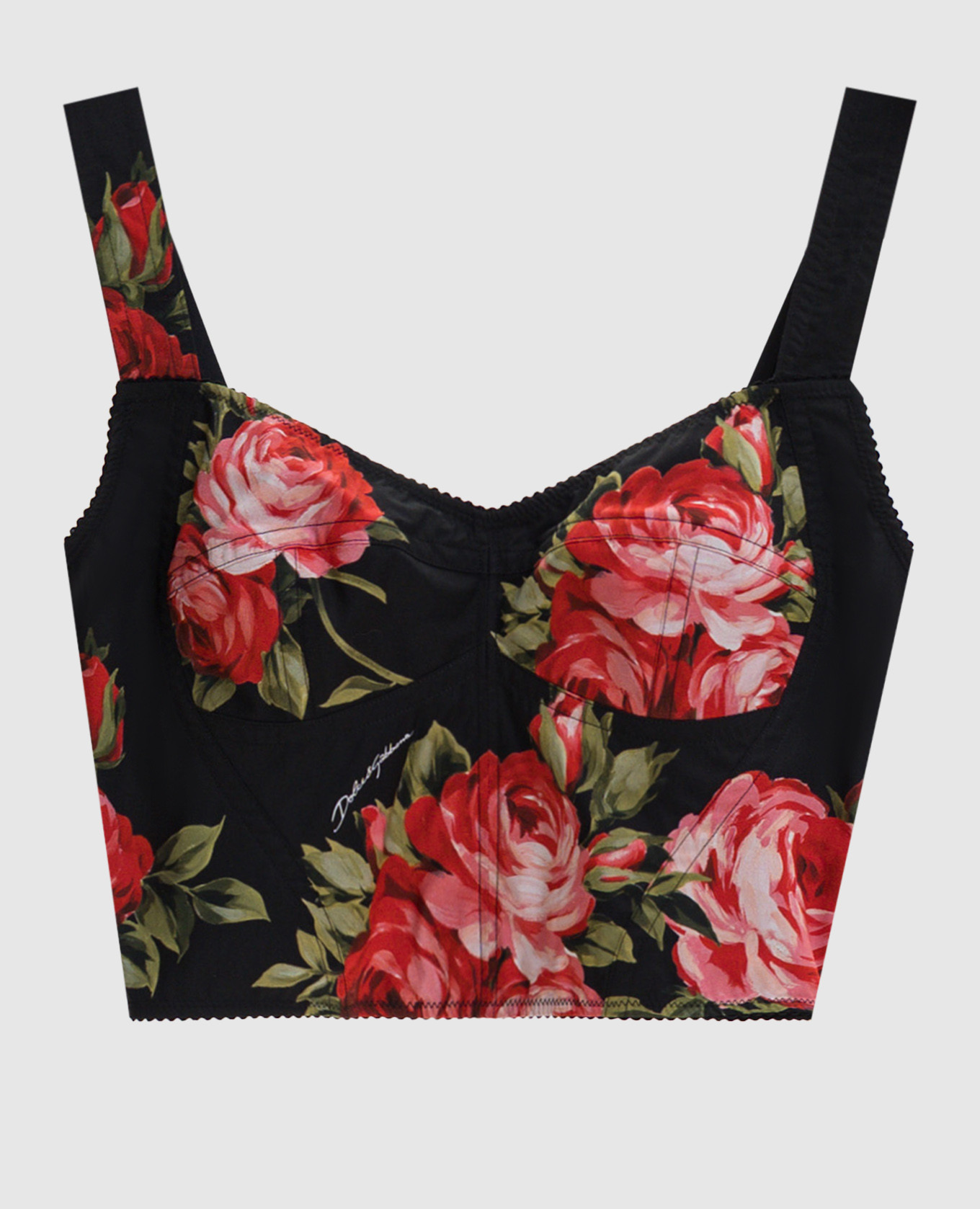 Zwarte bustiertop met print