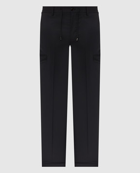 Stefano Ricci Black wool cargo pants M1T6100580W501