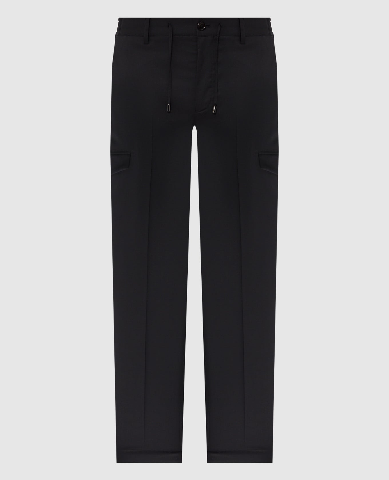Black wool cargo pants