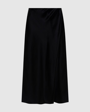 Khaite Black Demi midi skirt with silk 41724120