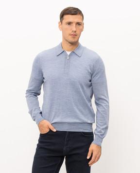 Enrico Mandelli Blue wool polo shirt 4K167A5274