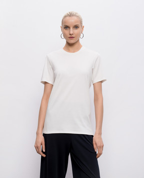 Intoca White long-sleeved cotton T-shirt DIOSBASICPOUD442