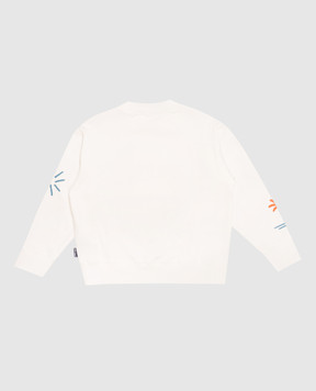 Palm Angels Children's white sweatshirt with print F6PAJBSW096