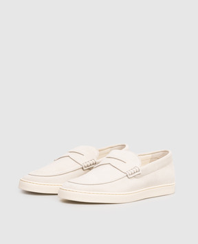 Brunello Cucinelli Gray suede slip-ons MZUSOLP312