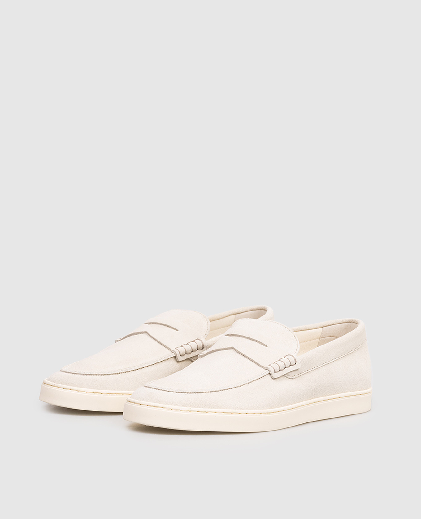 

Gray suede slip-ons Brunello Cucinelli, Grey