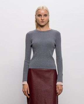 Twinset Gray jumper with layering effect 262AP3251