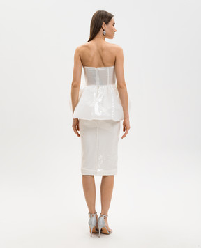 David Koma White dress with sequined peplum RE26DK73D