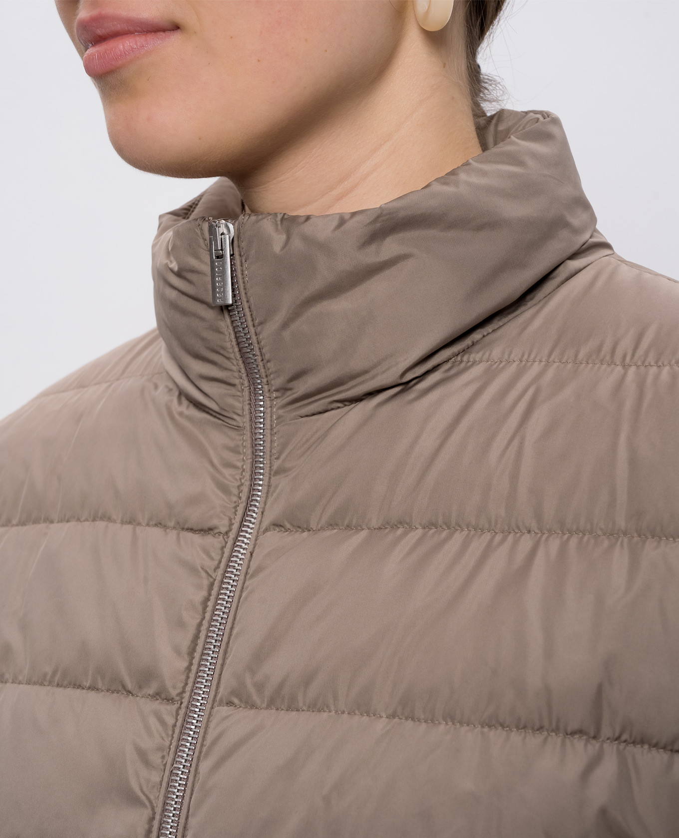 Brown down vest with monil chain Peserico 5