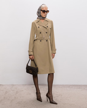 Fendi Double-breasted khaki trench coat FF6244AMVN