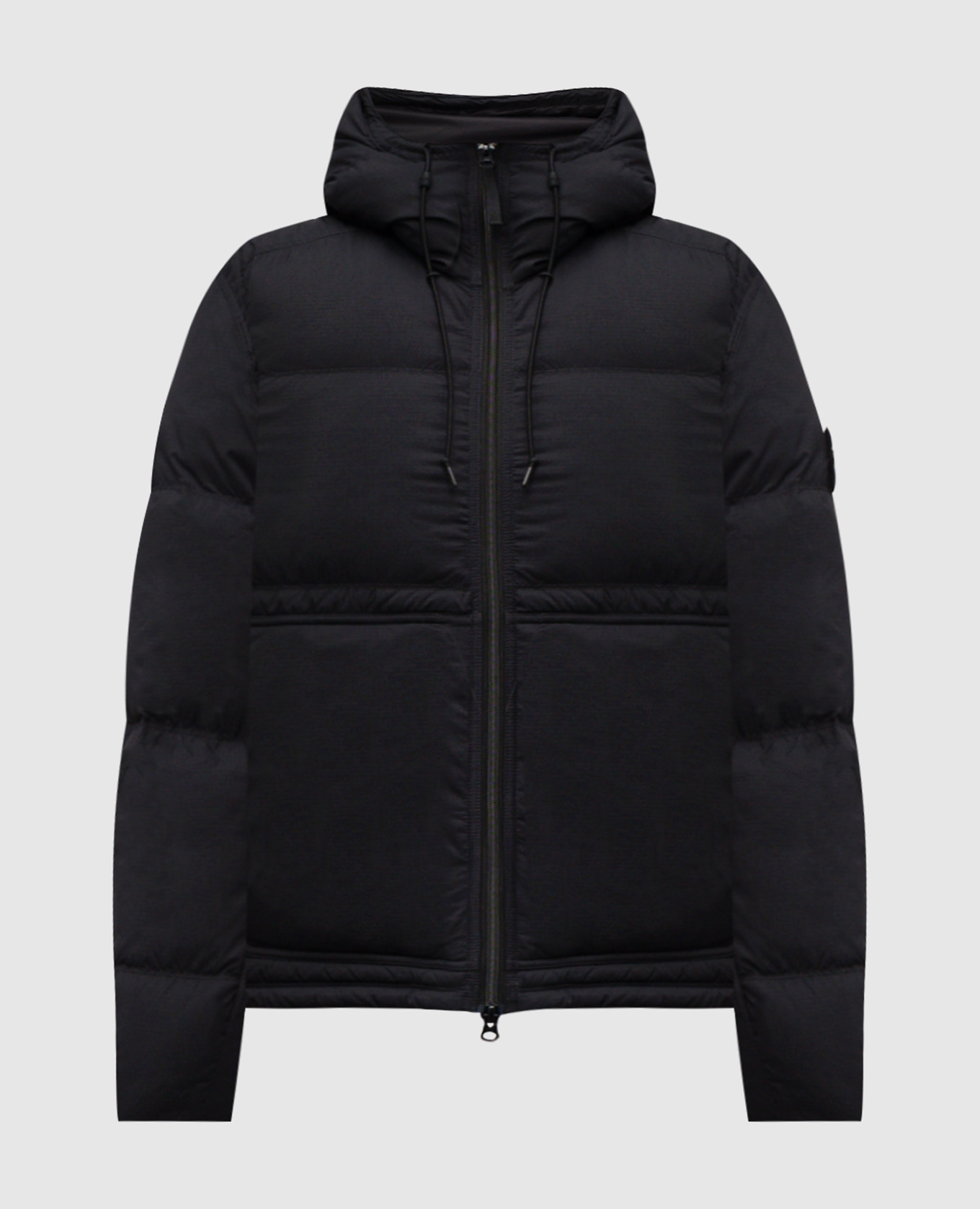 

Black down jacket with logo Stone Island
