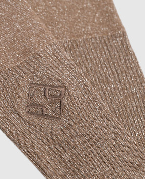 Peserico Brown socks with lurex A41070C0RCC792