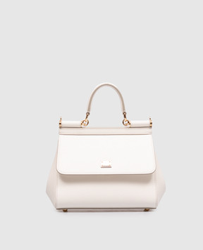 Dolce&Gabbana Sicily white leather bag with logo BB6003B1001