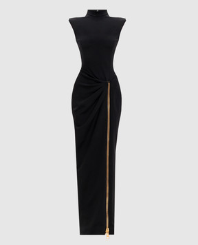 Balmain Black dress with zipper FF0RP900JL05