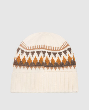 Moncler ENFANT Children's patterned wool and cashmere hat L29513B00009M4281